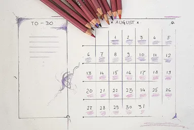 mockup of calendar on tablet