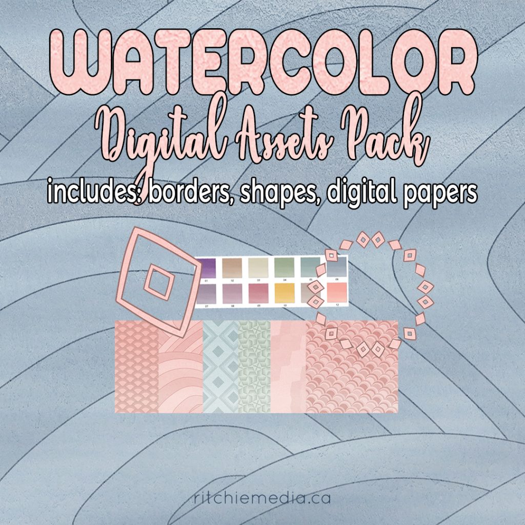 watercolor digital assets pack