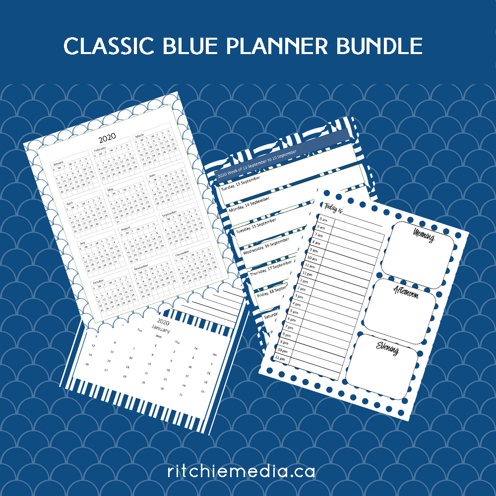 blue planner bundle