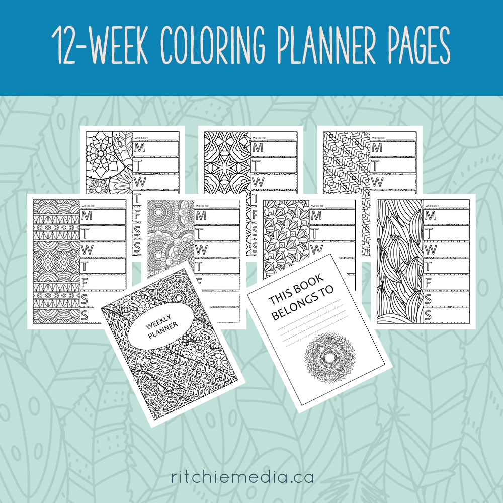 weekly coloring planner preview