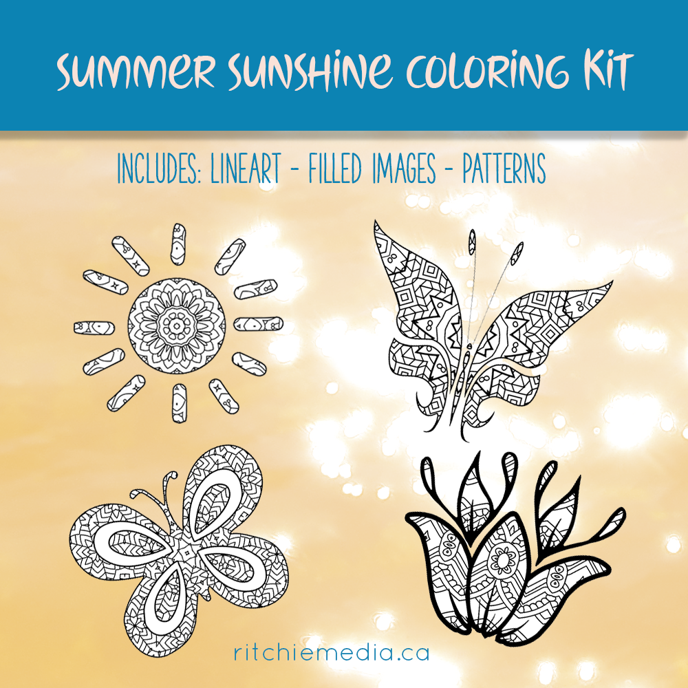 summer sunshine coloring kit