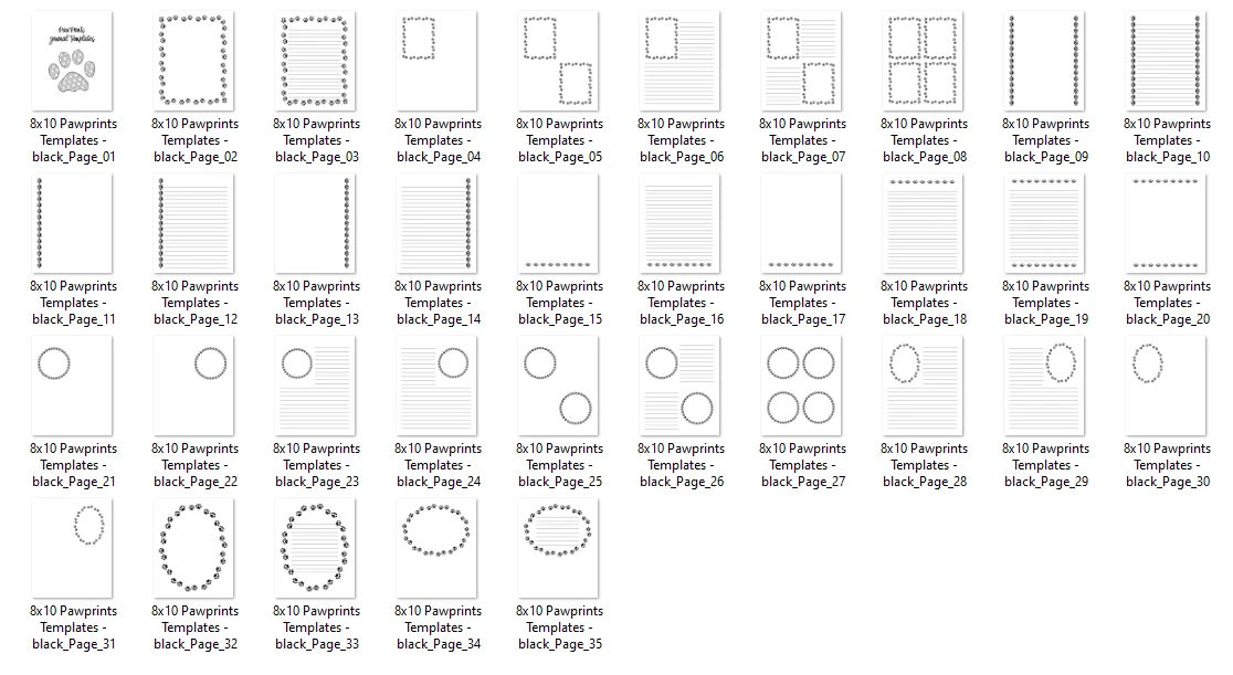 screenshot of pawprints journals
