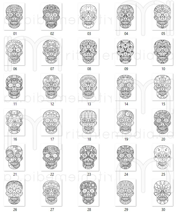 screenshot of sugar skull images