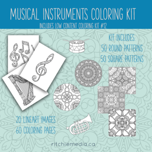 musical instruments coloring Kit