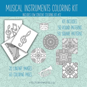 musical instruments coloring Kit