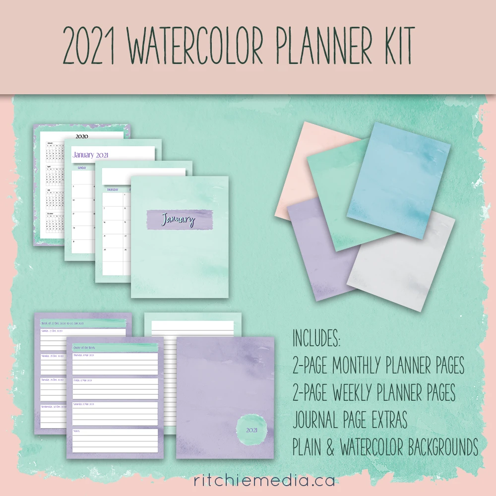 2021 Watercolor Planner Kit