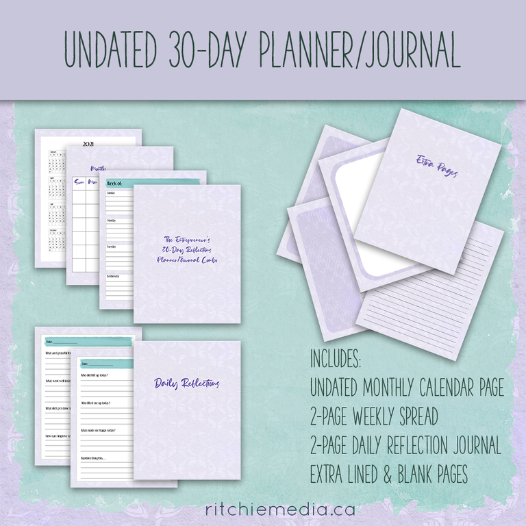 30-Day Undated Planner/Journal Combo - ritchie media