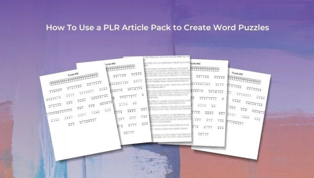 how to use a PLR Article Pack to Create Word Puzzles