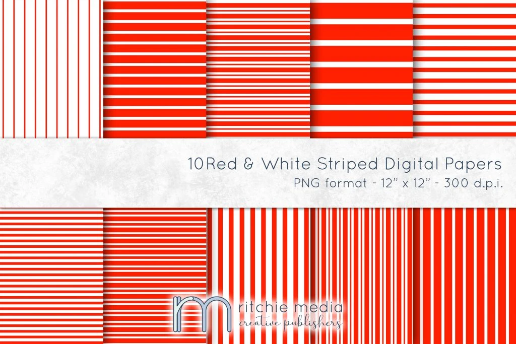 blue3mockup red and white striped digital papers