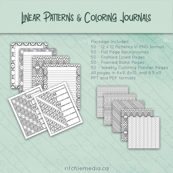 linear patterns and coloring journals