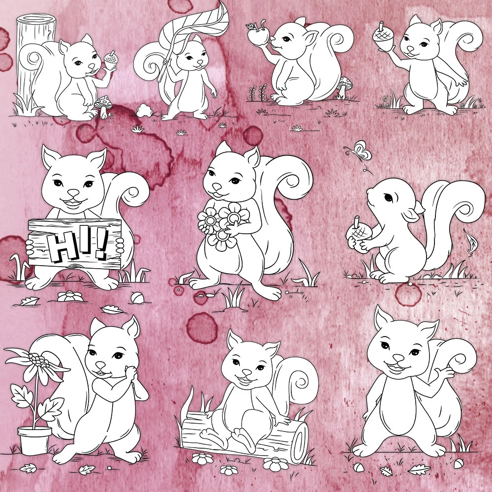 squirrel coloring images