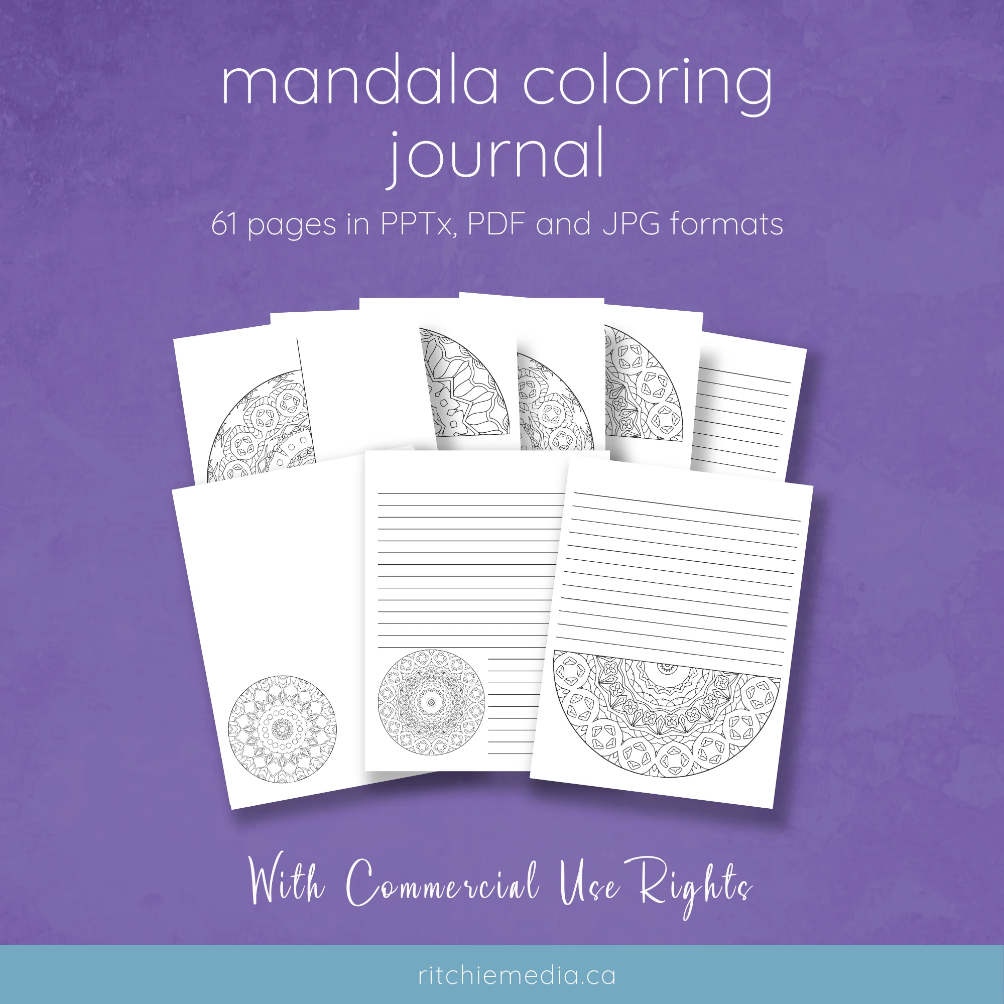 mandala coloring journal mockup