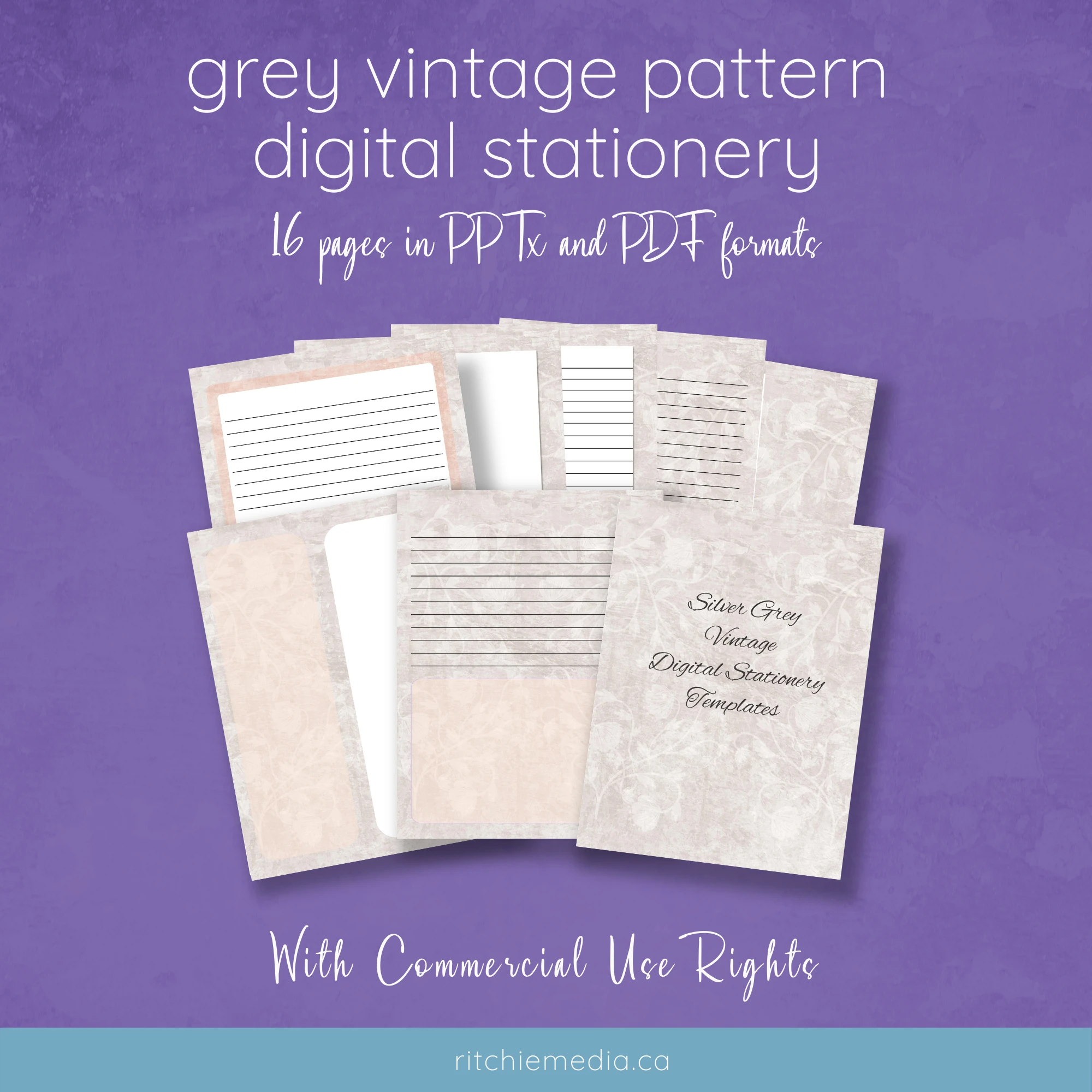 silvery grey vintage mockup