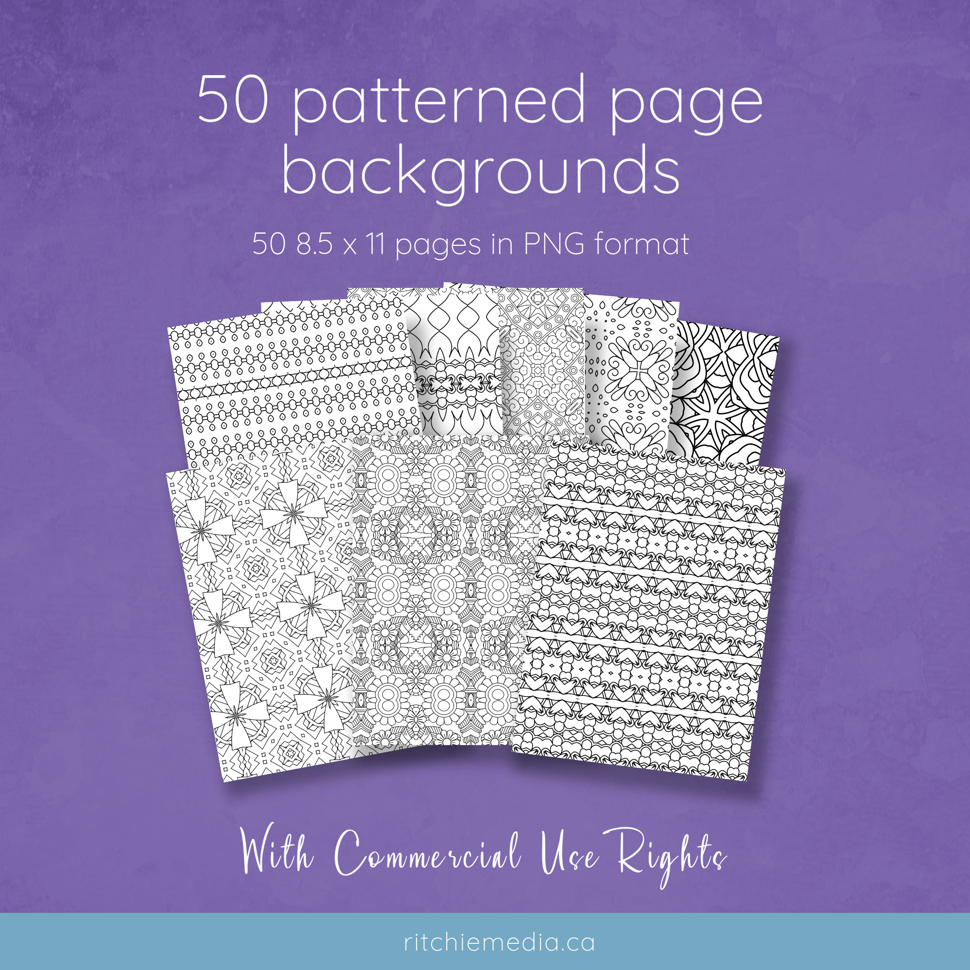 50 pattern pages mockup