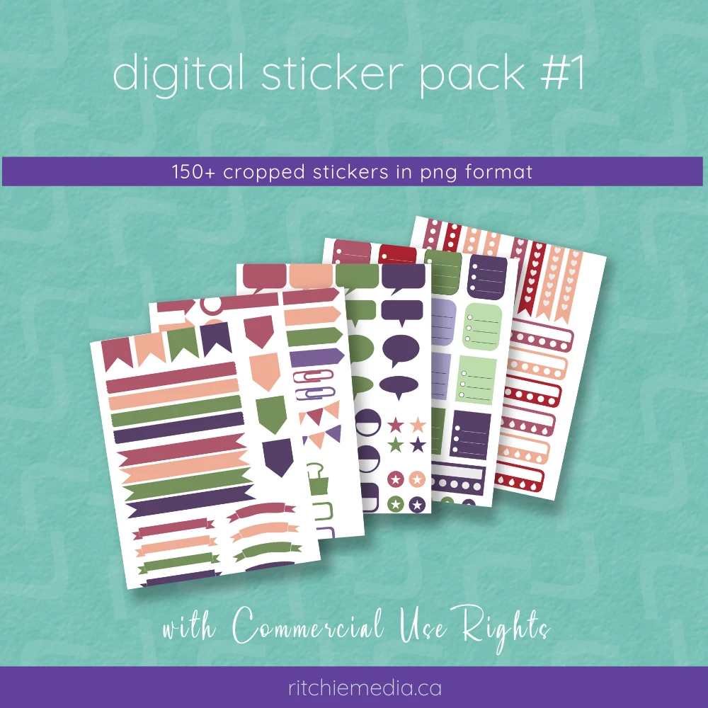 digital sticker pack #1 mockup