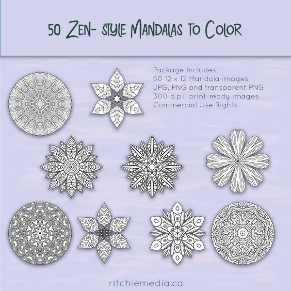 50DFY Zen-style Mandalas to Color