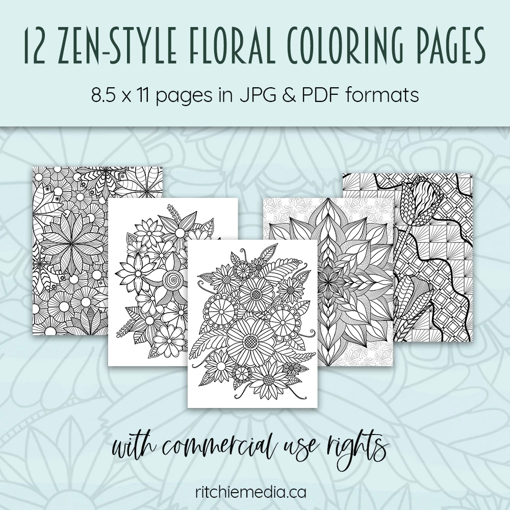 12 zentangle flower pages promo image copy