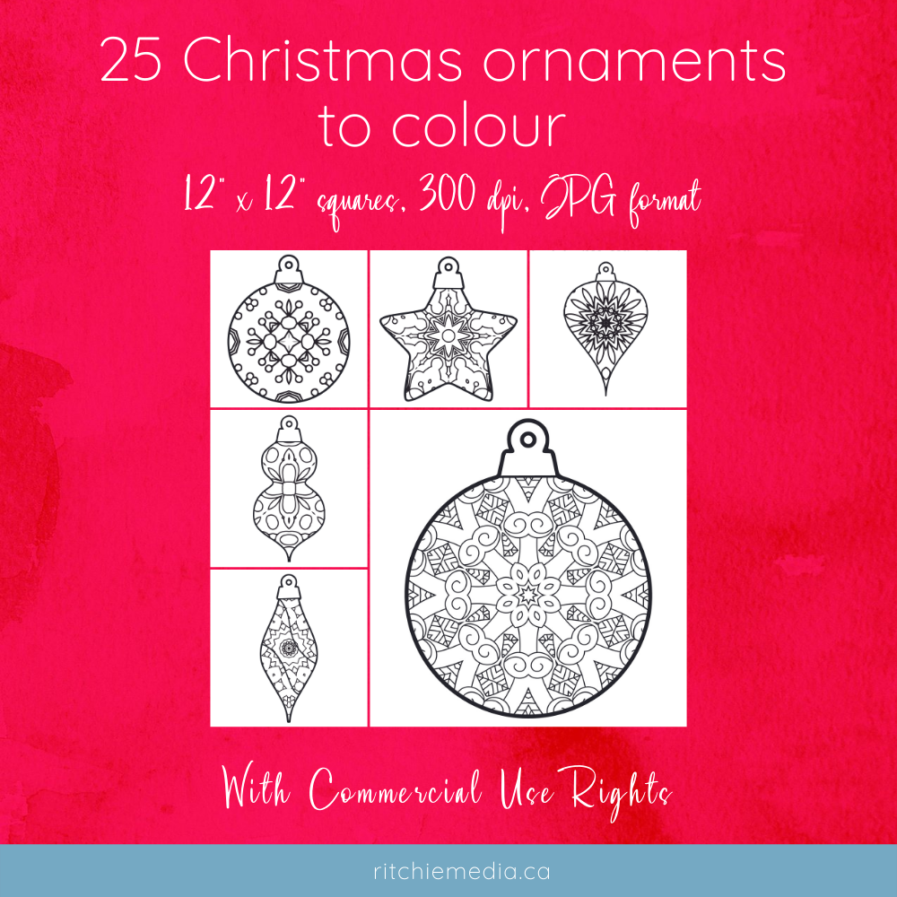25 christmas ornaments mockup
