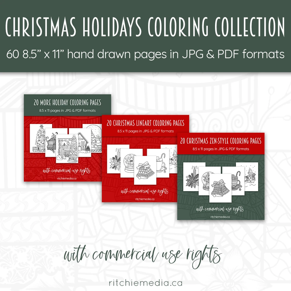 christmas holidays coloring collection promo