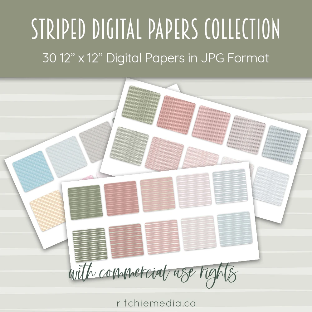 striped digital papers mockup