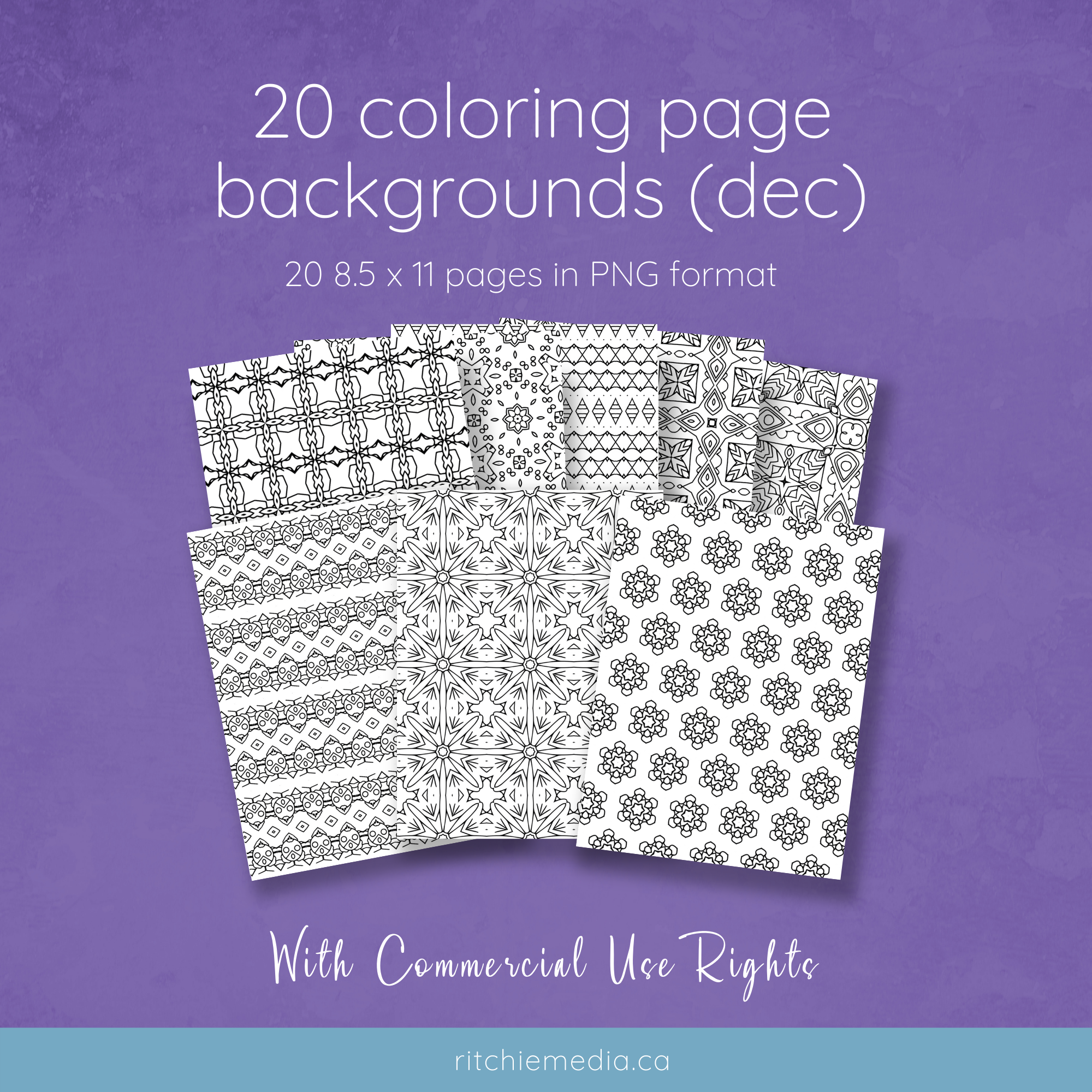 20 full coloring page backgrounds mockup