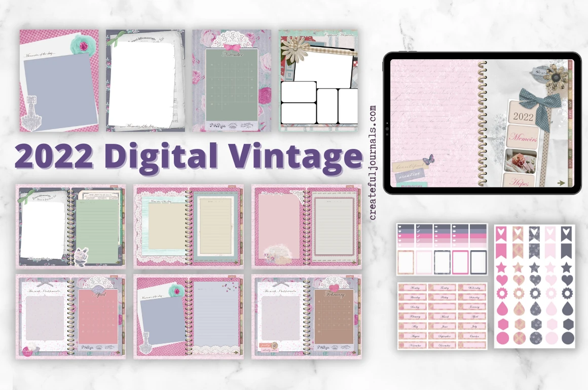 sue - vintage digital planner