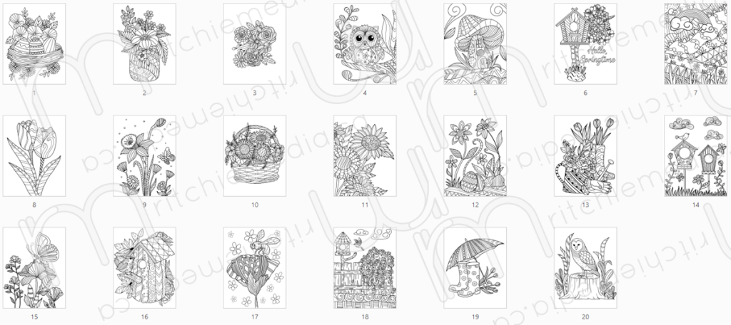 20 Zen-Style Spring Coloring Pages - ritchie media