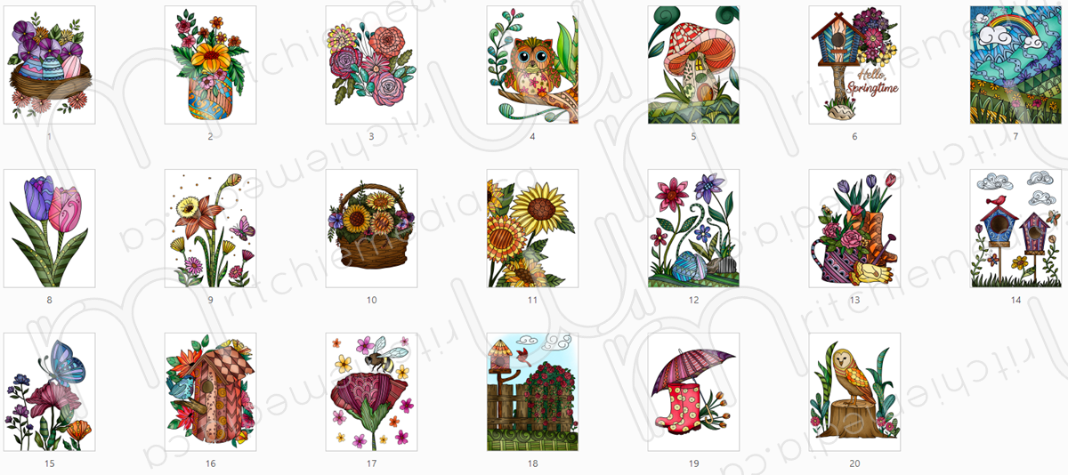 OTO 20 Spring Coloring Pages Screen Shot WM
