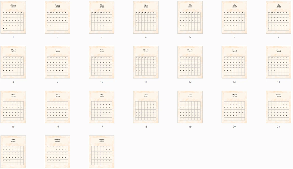calendar pages previews calendar page previews