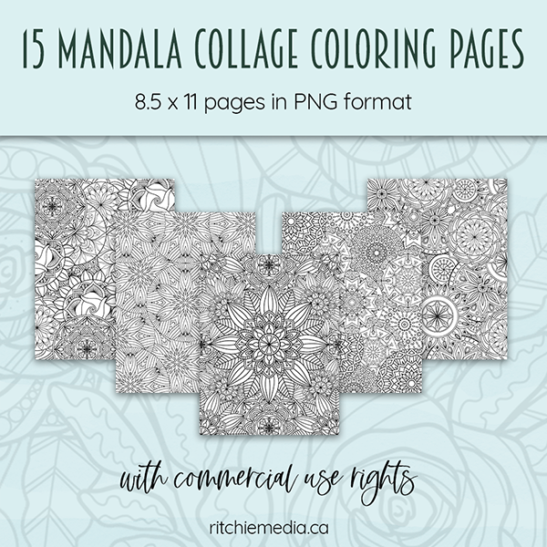15 mandala collage pages promo 600
