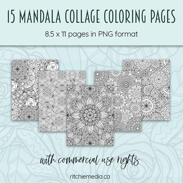 15 mandala collage pages promo 600