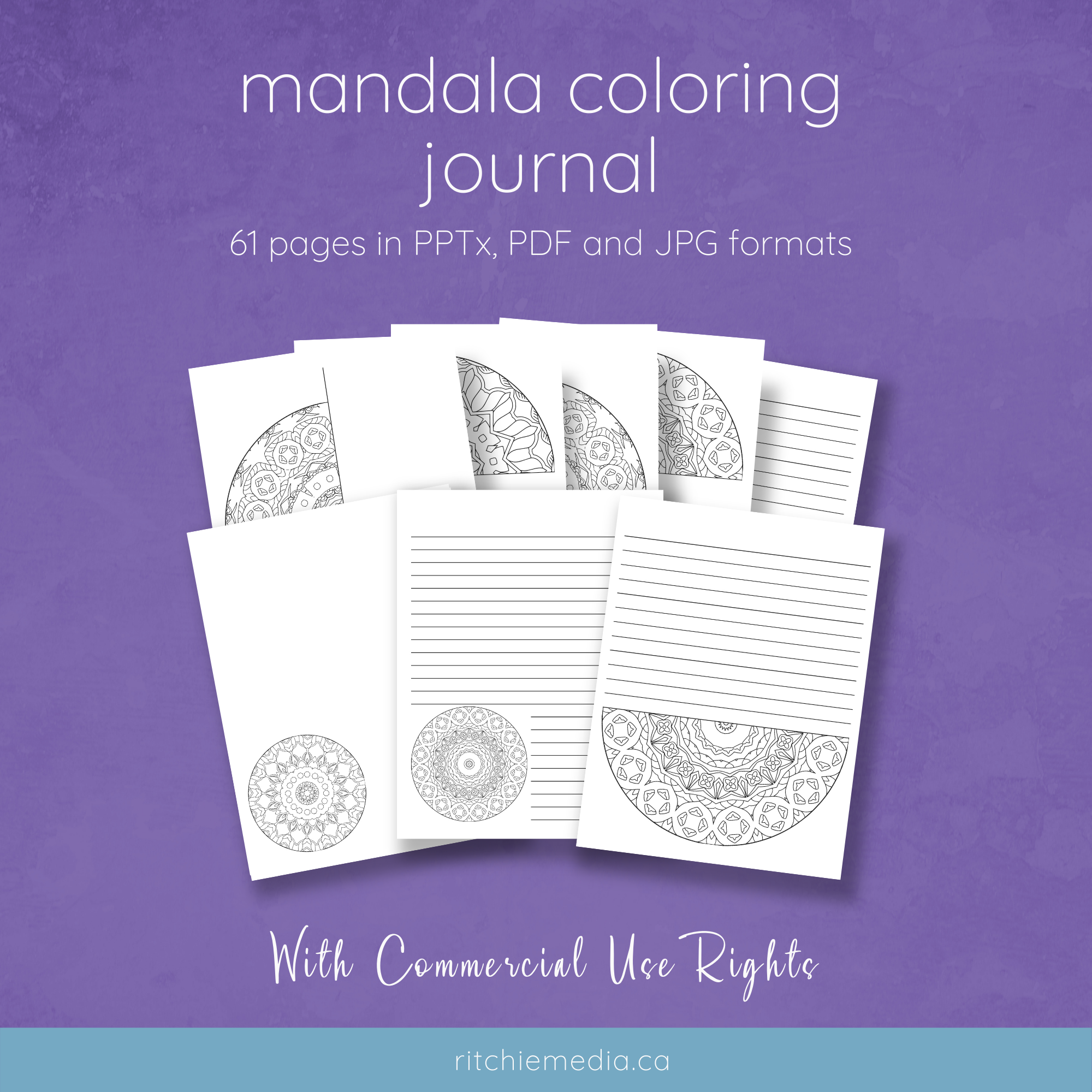 mandala coloring journal mockup