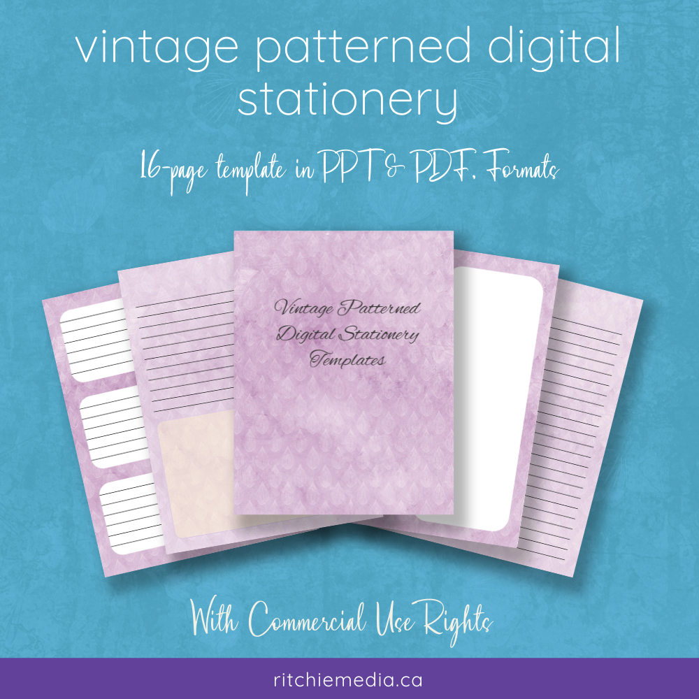 vintage patterned digital stationery mockup