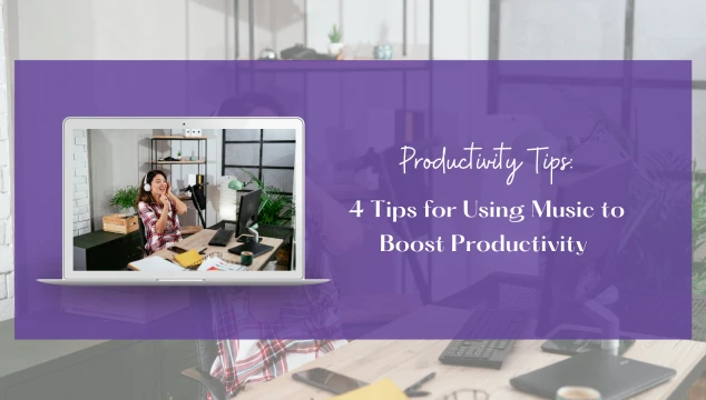 using music to boost productivity blog header