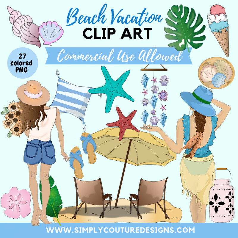 Carmen - beach vacation clip art