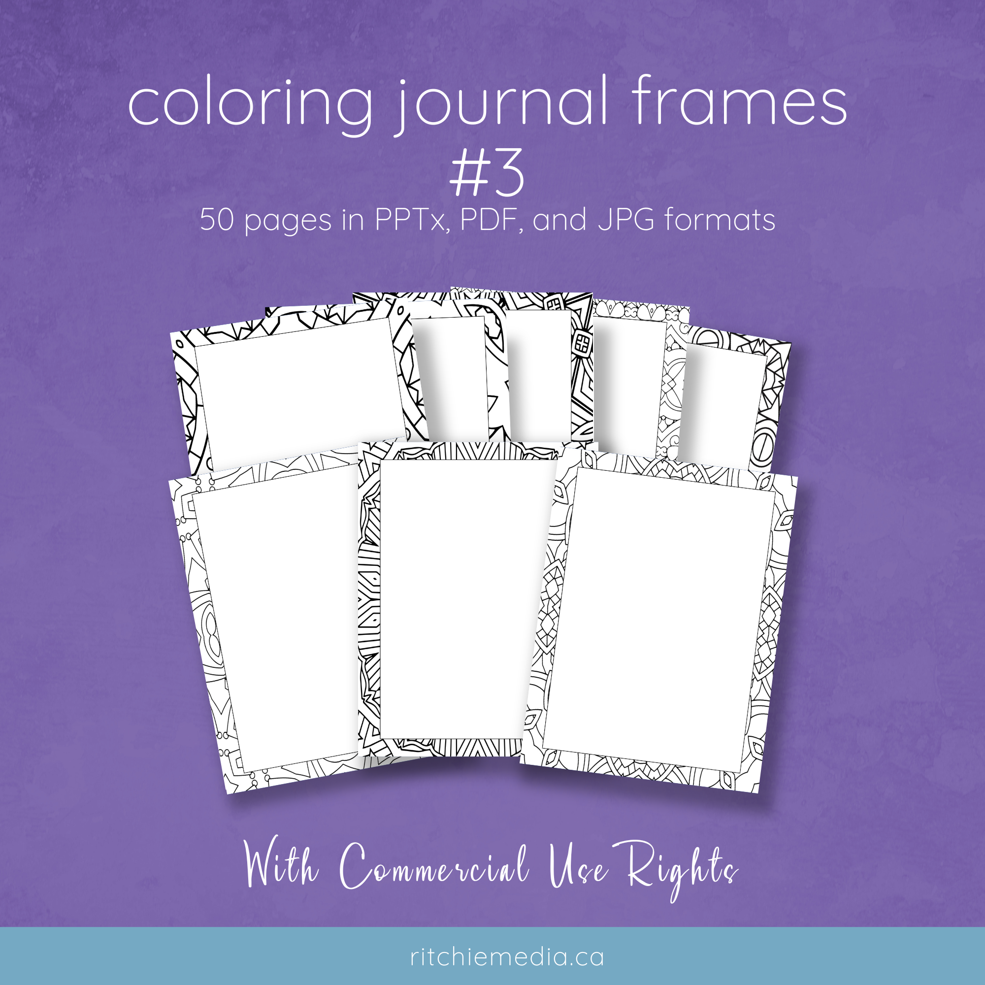 coloring journal frames set 3 mockup