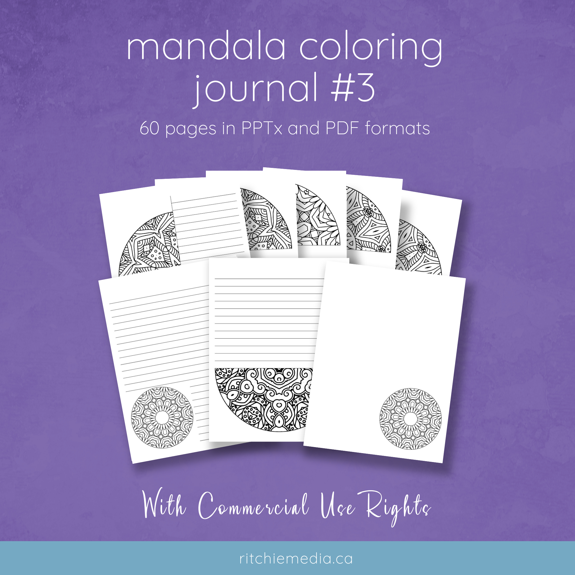 mandala coloring journal 3 mockup