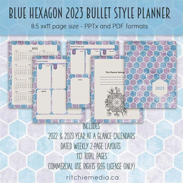 Blue Hexagon 2023 Bullet Style Planner 600