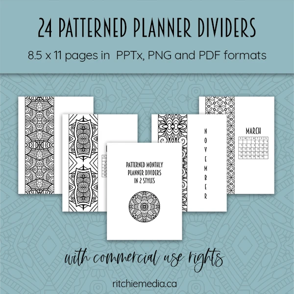 24 Patterned Planner Dividers promo