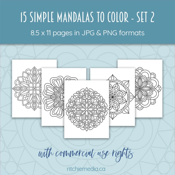 15 simple mandalas to color 2 promo 600