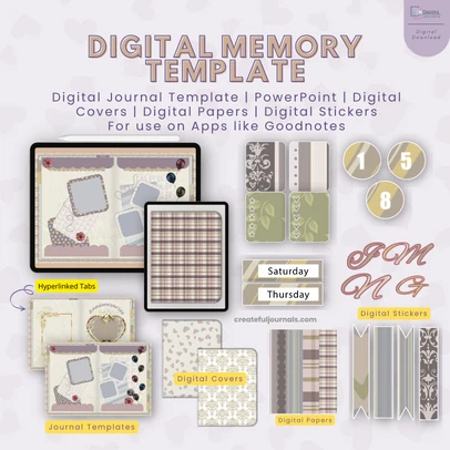 digital memory book template from Sue