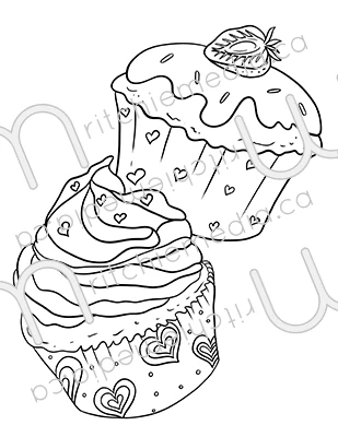 image 5 watermarked detail cupcakes with heart decorations watermarked image