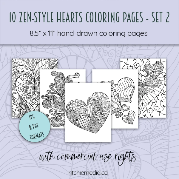 10 zenstyle hearts coloring set 2 promo 600 10 zenstyle hearts coloring set 2 promo 600