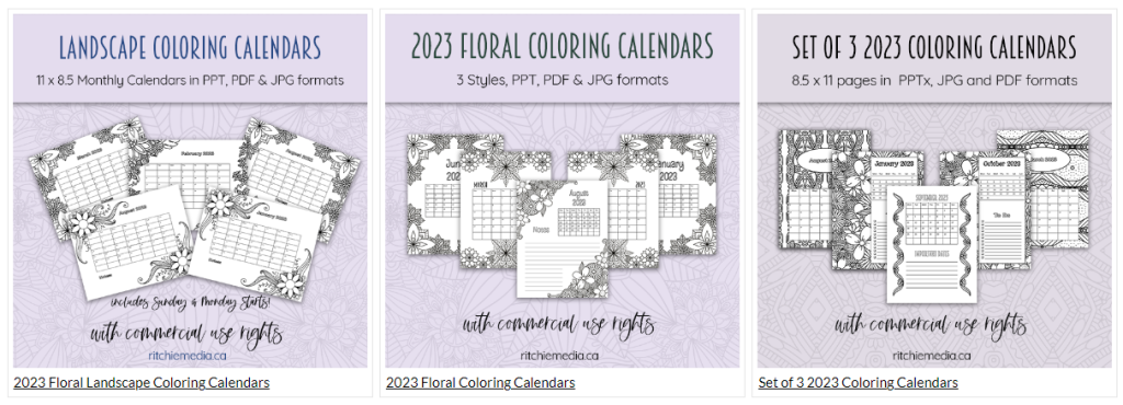 coloring calendars flash